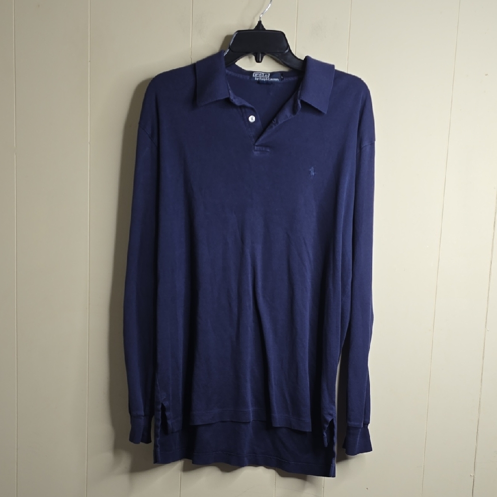 Polo Ralph Lauren Men's Blue Long Sleeve Polo Shirt Large - Picture 1 of 10